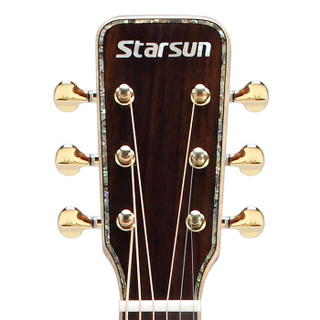 星臣（STARSUN）吉他星辰初学者男女入门民谣木吉它jita乐器升级款 41英寸单板DF60-SDB 亮光烟化色