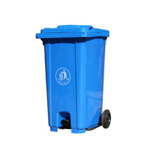 冰禹 BY-626 垃圾桶 塑料 长方形户外 环保垃圾桶 物业环卫箱 绿色 加厚120升轮+轴