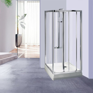 科勒 KOHLER淋浴房奥帝安方型标准淋浴房K-17117T-L-0浴室玻璃房900*900MM  白色
