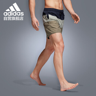 阿迪达斯 adidas 男士沙滩裤宽松舒适松紧腰带抽绳两侧口袋安全方便沙滩裤 DJ2128 黑色 3XL