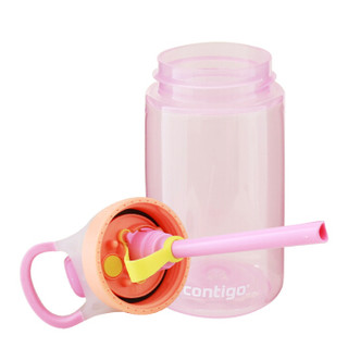 contigo儿童吸管水杯夏季塑料水杯400ML粉色两个装女宝款 HBC-GIZ062
