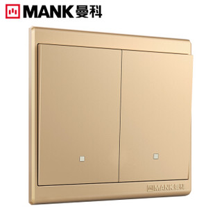 曼科 （MANK）御家时尚金 二位单控开关 86暗装开关插座面板16AX 250V~