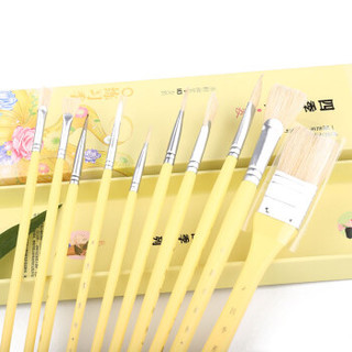 青竹画材（CHINJOO） 美院派水粉颜料画笔套装 春季10支/盒