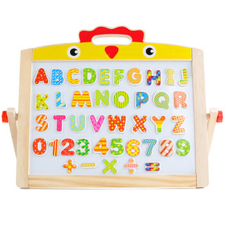 巧之木（QZMTOY） 儿童玩具 画板双面磁性 便携式小鸡画板 周岁男孩女孩早教玩具