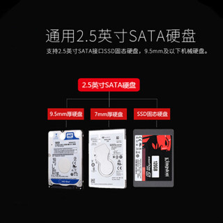 连拓（LinkStone）移动硬盘盒2.5英寸USB3.0 SATA串口笔记本硬盘外置壳固态机械ssd硬盘盒子 黑色E110