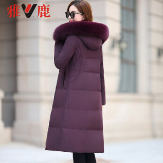 雅鹿 长款羽绒服女修身 YT6611190