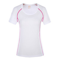 Fuguiniao 富贵鸟 运动短袖T恤男女款夏季透气速干衣户外运动T恤 1703 女款白色 2XL