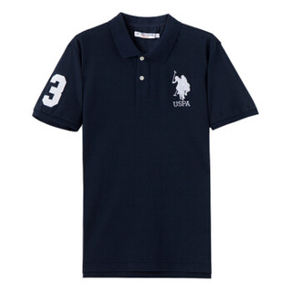 U.S. POLO ASSN. Polo衫男2019年新品男士短袖T恤纯棉多色男短袖衫美式休闲男上装6017965AL 藏蓝色 M/170