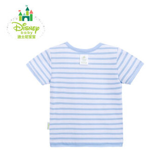 迪士尼(Disney)童装夏季宝宝肩开条纹上衣婴儿短袖T恤162S798 浅蓝 24个月/身高90cm