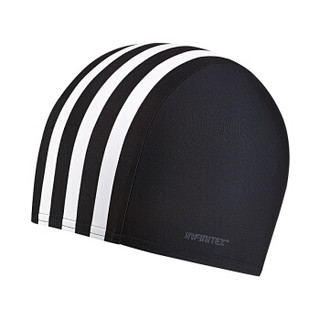 阿迪达斯（adidas）泳帽 男女通用舒适弹力三条杠设计时尚防水护耳泳帽 DH3263 黑色 NS