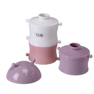 日康（rikang） 奶粉盒 便携 辅食盒零食盒 奶粉格奶粉分装盒三层（紫）RK-N6012