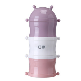 日康（rikang） 奶粉盒 便携 辅食盒零食盒 奶粉格奶粉分装盒三层（紫）RK-N6012