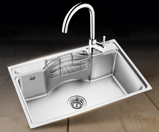 17日:oulin 欧琳 wg70450水槽单槽 不锈钢龙头套装 *3件