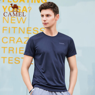骆驼（CAMEL）瑜伽服上衣短袖速干男女款宽松跑步健身服运动T恤 T9S2Y6147/T9S1Y6146 灰色 男 L
