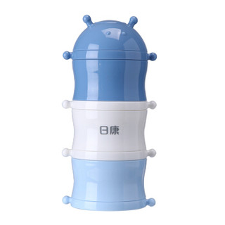 日康（rikang） 奶粉盒 便携 辅食盒零食盒 奶粉格奶粉分装盒三层（蓝）RK-N6012