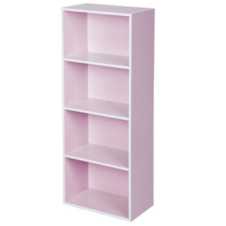 慧乐家 书柜书架 四层书柜时尚创意层架储物柜组合柜 粉色 11279-5