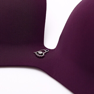 ordifen 欧迪芬 2019新品无钢圈文胸套装一片式光面无痕性感胸罩聚拢美背文胸套装 XB9106 奇异紫 C80/XL