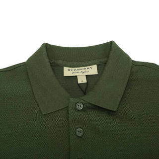 BURBERRY 巴宝莉 男款深古典绿棉质短袖POLO衫 80052841 XS码
