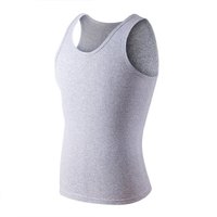 莫代尔 背心男士圆领纯色棉弹力修身透气背心打底衫 白+灰+灰 XXL (灰色、XXL、棉)