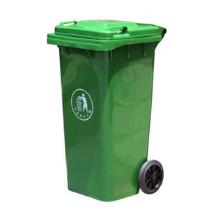 冰禹 BY-626 垃圾桶 塑料 长方形户外 环保垃圾桶 物业环卫箱 红色 加厚240升轮+轴