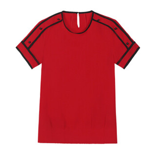 BANDALY 2019春夏季新款女装新品雪纺衫女修身上衣服时尚洋气红色小衫 zx1362-638 白色 M