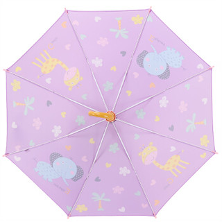 天堂伞 晴雨伞儿童伞直杆伞长柄伞  动物王国紫色3046E