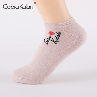 CabraKalani6双装刺绣logo可爱小清新百搭四季短袜女士袜子棉质袜子女2089