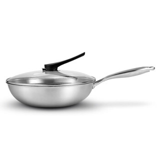 曼达尼 304不锈钢不粘炒锅 32cm