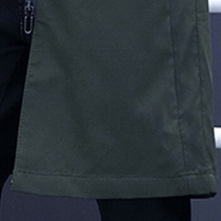 卡帝乐鳄鱼（CARTELO）风衣 男士简约纯色连帽中长款大衣外套B309-JK63军绿色L