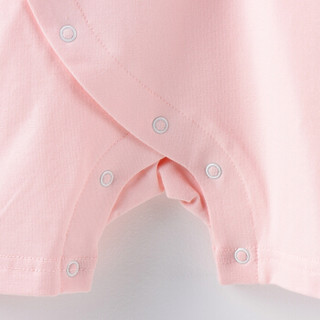 童泰夏季新生儿衣服婴儿半袖连体衣1-18个月TS92X221 粉色 59