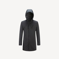 HLA 海澜之家 新品纯色带帽长款防风外套 HWFAD1R005A