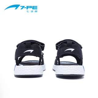 七波辉（7-PE）男童鞋 夏季新款儿童凉鞋男童休闲运动沙滩鞋大童凉鞋 C65364 黑白 39