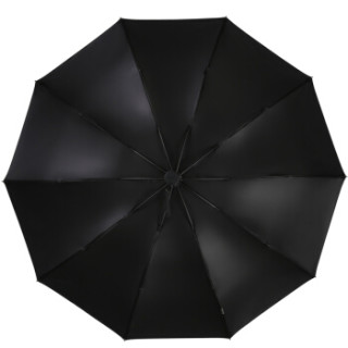 商品天堂伞 加大加固平光缎黑胶三折晴雨伞33535e黑色