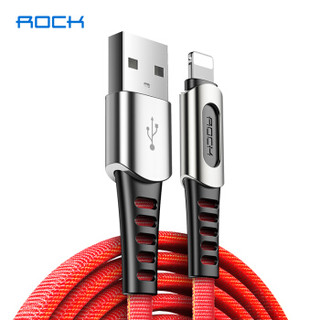 洛克（ROCK）苹果数据线 锌合金手机充电器线 支持iPhoneXS/max/XR/X/8Plus/7/6s/5s/iPad 1米 红色