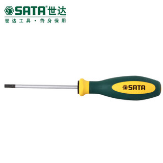 世达（SATA）G系列三色柄一字螺丝批  7.0x300 黄绿 63723