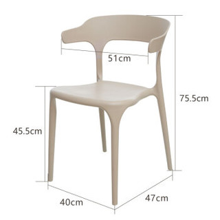 禧天龙 Citylong 塑料椅简约靠背椅子休闲餐桌椅家用成人椅北欧风可叠加 D-8823 卡其色一个装