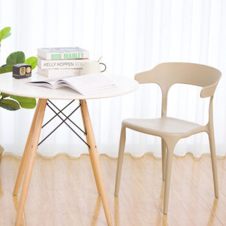 禧天龙 Citylong 塑料椅简约靠背椅子休闲餐桌椅家用成人椅北欧风可叠加 D-8823 卡其色一个装