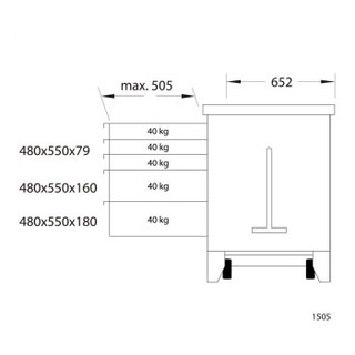 吉多瑞 1505 移动式工具台 H715xW1025xD30mm 6621780