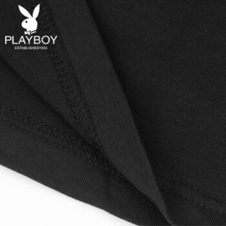 PLAYBOY 花花公子 背心男棉夏季宽肩运动打底汗衫 7562 黑色XXXL (黑色、XXXL)