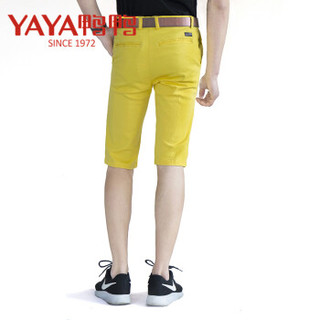 鸭鸭（YAYA）短裤男夏季休闲时尚运动五分裤男士短裤沙滩裤 D-c201 黄色 46/M