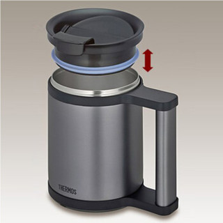 THERMOS 膳魔师 THV-2000-CBW JCP-280C BK 不锈钢保温壶马克杯 2000+280ml 棕色 黑色