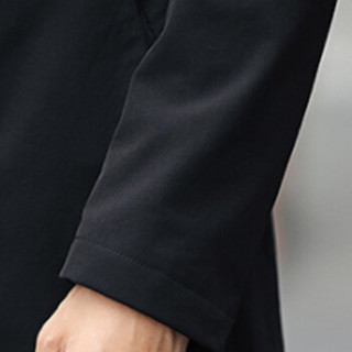 卡帝乐鳄鱼（CARTELO）风衣 男士潮流青年时尚连帽中长款大衣外套110-A013黑色L
