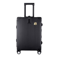 利马赫 铝镁合金 万向飞机轮登机箱 黑色 20英寸