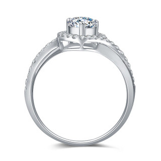 鸣钻国际 知心 PT950铂金钻戒女 白金钻石戒指结婚求婚女戒 钻石对戒女款 共约95分 F-G/SI