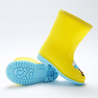 hugmii儿童雨鞋学生卡通雨靴宝宝胶鞋水鞋 黄色企鹅 28码/19cm