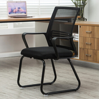 欧宝美办公椅家用电脑椅会议网布椅职员椅黑色