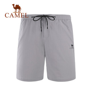 骆驼（CAMEL）运动短裤男夏季五分裤透气跑步健身短裤休闲裤沙滩裤子T9S2T0112 灰色 L