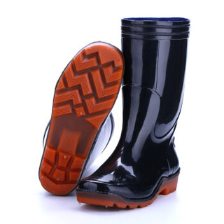 纪维希（jiweixi） 雨鞋 耐磨防滑工作男士雨靴套脚 JWX1001 中筒黑色 41