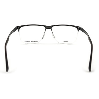 PORSCHE DESIGN保时捷 光学近视眼镜架 男款纯钛商务超轻眼镜框半框 P8324A黑色镜框黑色镜腿57mm