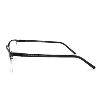 PORSCHE DESIGN保时捷 光学近视眼镜架 男款纯钛商务超轻眼镜框半框 P8324A黑色镜框黑色镜腿57mm